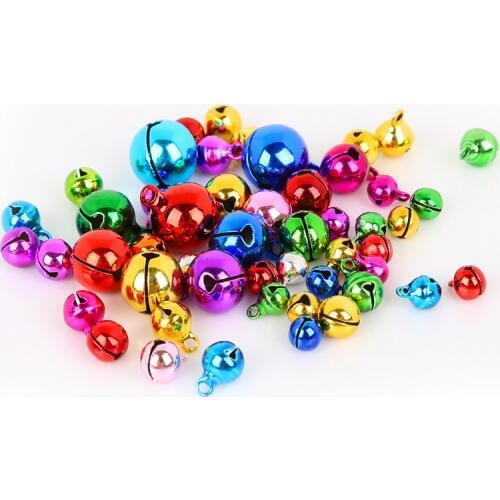 20-100Pcs Mix Color 6/8/10/12/14mm Loose Beads Copper Jingle Bells Pendants Christmas Decoration DIY Craft Accessories Ornaments