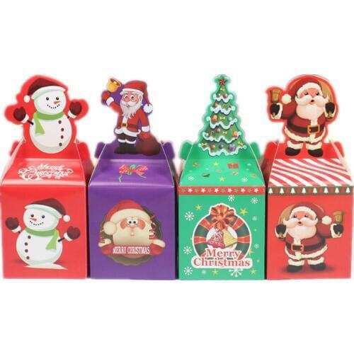 20pcs New Year 2019 Christmas Candy Box Kids Birthday Party Favors Gift Box Christmas Candy Apple Boxes