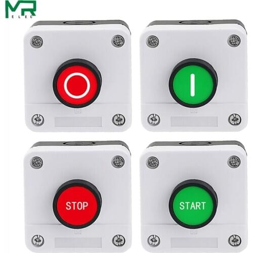 22mm button switch white control plastic water tank NO/NC start industrial startup control box 68 * 68 mm