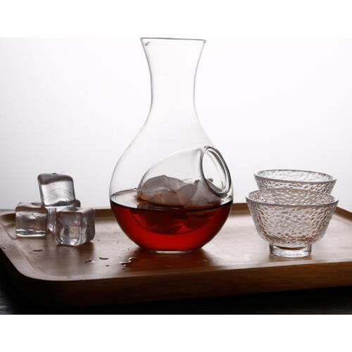 3pcs Set Creative Double Wine Set Liner Can Be Placed Ice Cubes Cooling Jug 2pcs Wine Glass Cup Whiskey Glass for Bar Best Gift