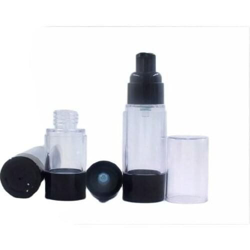 30ML clear black plastic airless bottle lotion/emulsion/serum/liquid foundation/whitening essence/sunscreen cosmetic packing