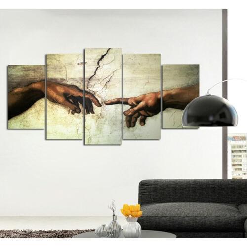 5Pcs 5d diy diamond painting full square round 5d diamond embroidery Famous Art Hands Of God mosaic wedding decorationZP-3123