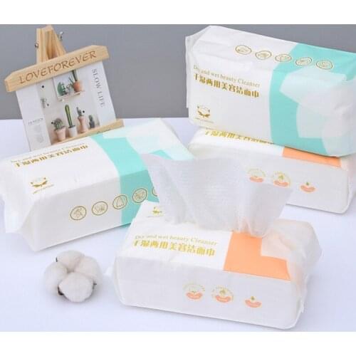 80pcs Disposable Face Towel Cotton Tissue Makeup Wipes Facial Cleanser Soft Cleansing Towel