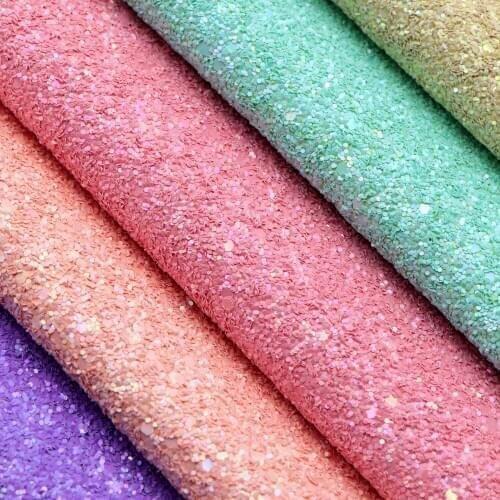 David accessories 20*33cm Chunky Glitter Back to School Faux Synthetic Leather Fabric for Bows Bags Wallte DIY in Craft,1Yc13823
