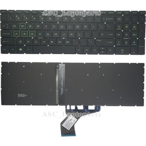 NW US English Keyboard For HP Pavilion Gaming 15-ec 15Z-EC000 15-EC0001CA 15-EC0003CA Green BACKLIT, without Frame