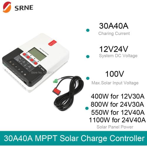 30A 40A 12V24V Auto MPPT Solar Charge Controller for Battery Can Output 20A DC Discharge