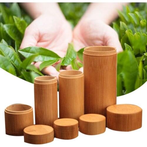 Bamboo Straight Type Tea - Caddy Portable Tea Canister Tea Storage Box Sealed Tea Can Special Tea Tank For Home Travel