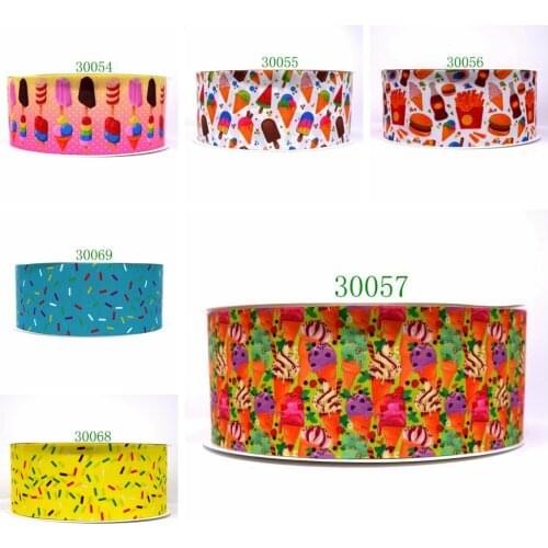 Free shipping 50 yard ice cream printed grosgrain ribbon 30057
