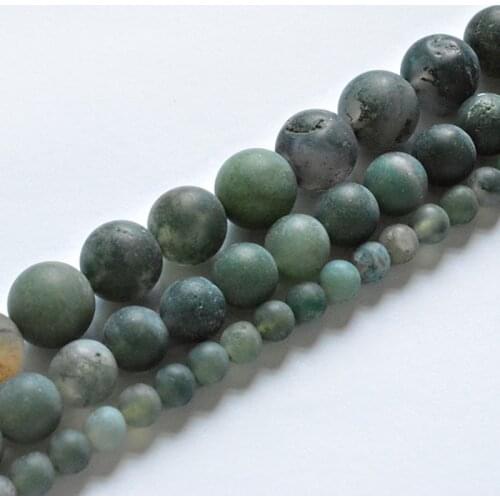Free Shipping Dull Matte Matte Seaweed Agates 4-12mm Natural Beads Loose Beads for Jewelry Making Charms for Bracelets