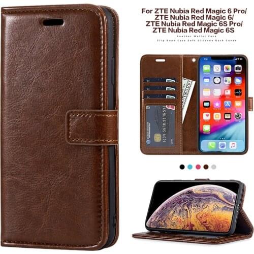 Leather Flip Case For ZTE Nubia Red Magic 6 Pro Silicone Photo Frame Case Wallet Cover For ZTE Nubia Red Magic 6 Business Case