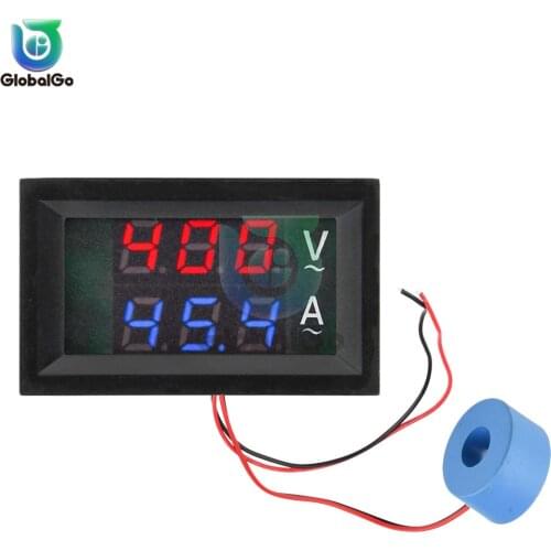 AC 50-600V 10A 50A 100A Digital Voltmeter Ammeter LED Amp Dual Digital Volt Meter Amperimetro Gauge Electromobile Motorcycle Car