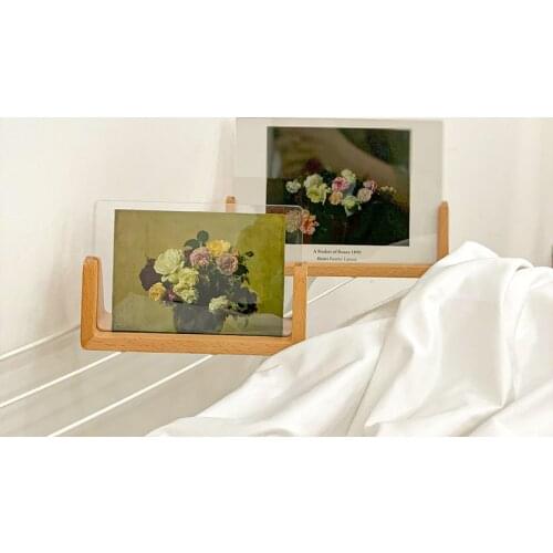 Cutelife Nordic Ins Acrylic Square Wooden Photo Frame Vintage Small Kids Room Picture Frame Art Home Decorative Paintings Frame