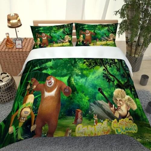3D Printed Cartoon Duvet Cover Cute Bed Sets Aniaml Bedding Set Warm Bedding Set For Kids Bedroom Comforter Set