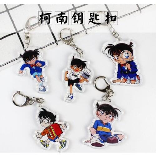 Japanese anime Detective Conan Acrylic keychain double-sided fashion man woman cartoon cosplay pendant party Chaveiro Jewelry