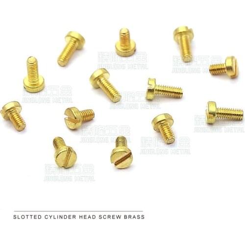 50pcs/lot Polished M1.2 M1.4 M1.6 M2 M2.5 M3 DIN84 Brass cheese head slotted screw machine screws
