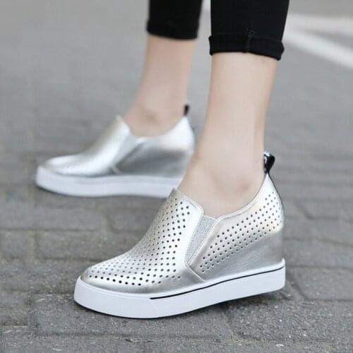 Casual shoes women fashion platform shoes women white Mesh Breathable sneakers women black height increase shoes designer shoes