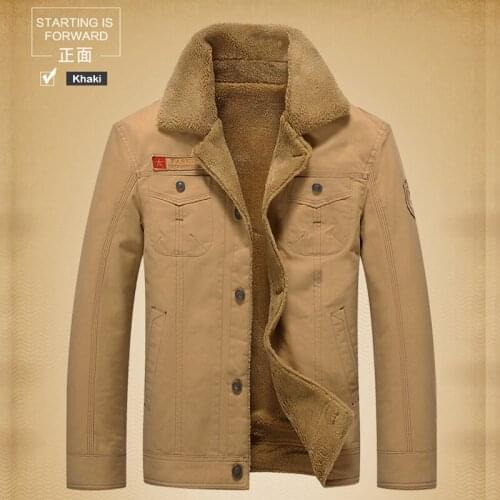 QSuper Autumn&Winter Men Jacket Thick Casual Slim Mens Coat Turn-Down Fleece Collar Outwear Mens Jackets Brand Male Clothing