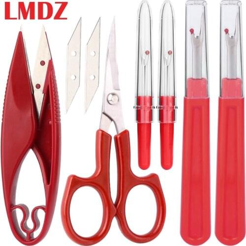 LMDZ 6PCS Thread Remover Kit Seam Ripper Sewing Trimming Scissors Warped Shear for Fabric Threads Cutting DIY Sewing Tools