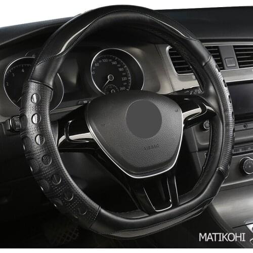 MATIKOHI Carbon Fiber Leather Car Steering Wheel Cover For Mercedess Benzs Smart Fortwo 450