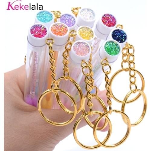 Kekelala Reusable Empty Mascara Tube With Eyelash Wand Gold Chain Micro lash Spoolie Cleaner Mini Cilia Comb Brushes