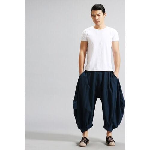 Men Yoga Pant Linen quickly dry Loose Wide Leg Sweatpant Running Jogger Fitness Gym Workout Casual Sport Pant Trouser Sportswear