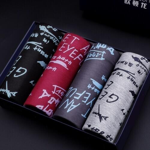 4 Pieces/Lot Mens Underwear Mid-rise Modal Cotton boxer For Men