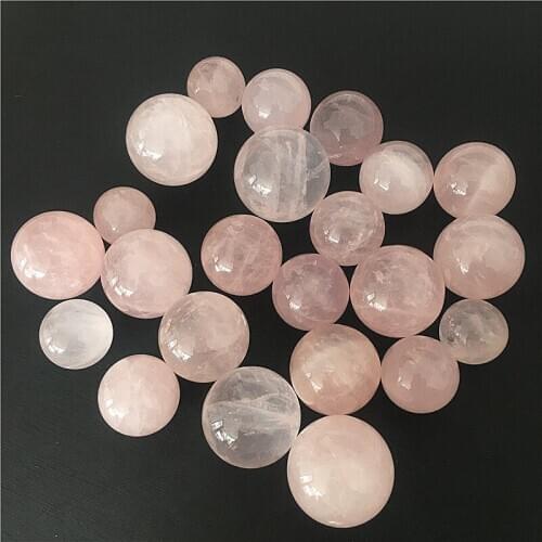Natural pink rose quartz sphere ball crystal healing stone for home decoration