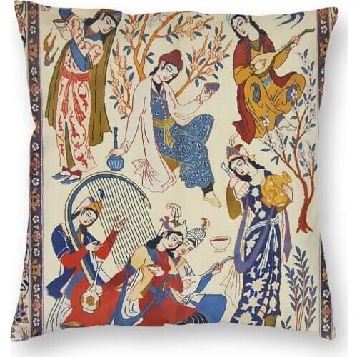 Antique Persian Isfahan Pillow Case Home Decorative Bohemian Cushions Throw Pillow for Car Polyester Double-sided Printing