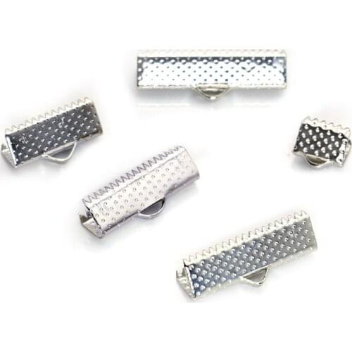 Crimp End Beads Jewelry Findings For Pendant Bracelet Necklace Imitation Rhodium Iron Accessories 100pcs/lot