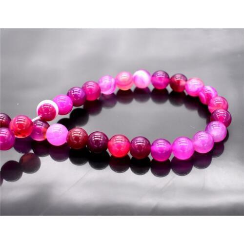 Hot Sale 8mm Natural Pink Agate Beads Handmade Bracelet Necklace Jewelry Accessories Wholesale Strand