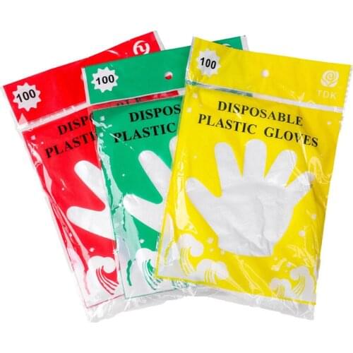 100PCS Disposable Plastic Vinyl Clear Medium Gloves Allergy Latex And Powder Free Great For Home Kitchen AA