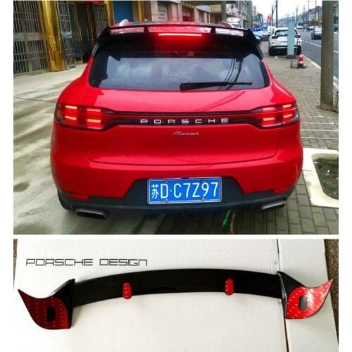 High quality ABS Black & Carbon Fiber Rear Trunk Lip Spoiler Wing Fits For Porsche Macan 2014 2015 2016 2017 2018