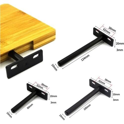 10 sets Hidden layer board care Black Invisible shelf bracket Slotted installation furniture Support Fixed on the wall furniture
