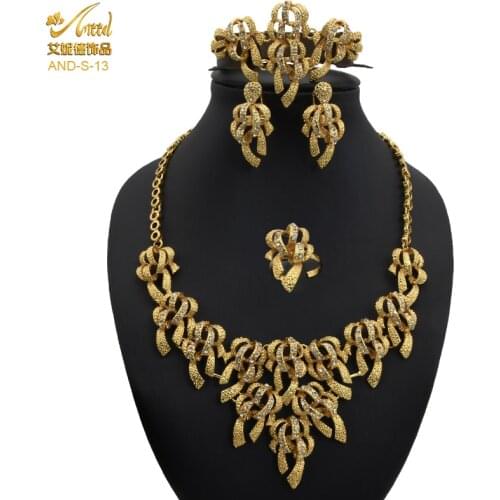 Fine Jewelry For Women Gold 18k Brazilian African Bridal Wedding Gifts Jewellery Pendants Necklace Earrings Rings Bracelet Sets