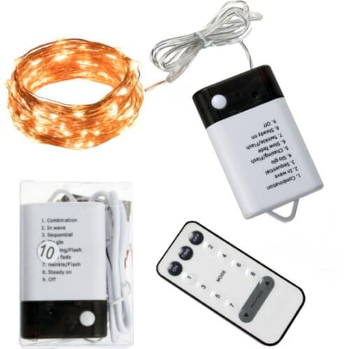 Christmas Celebration Festival Intelligent Remote Control Copper Wire Lamp String USB And 3AA Battery Dual Decorative Lights