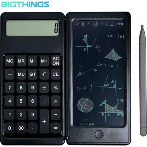 Foldable Calculator With Graphics Tablet Drawing Pad Smart LCD Portable Button Battery with Stylus Pen Pencil