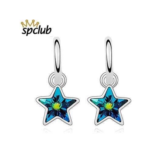 SPCLUB Lovely Star Drop Earrings For Women Crystals from Swarovski Silver Color Creative Dangle Earrings Brincos Fashion Jewelry