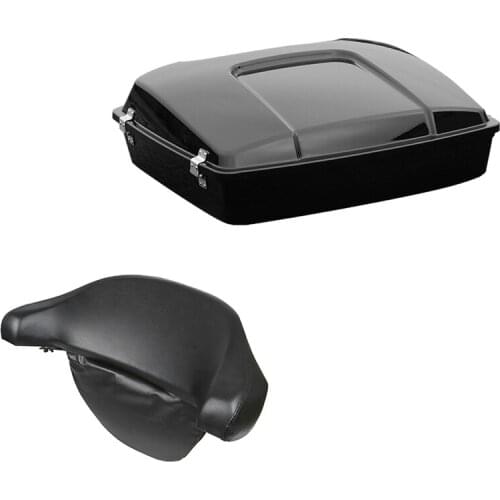 Motorcycle Vivid Black Razor Trunk Backrest For Harley Tour Pak Touring Road King Road Gilde Electra Glide 1997-2013