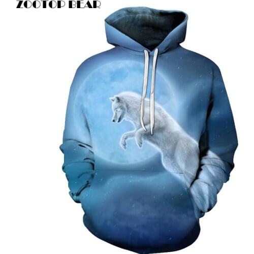 Wolf Hoodies 3D Sweatshirts Men Women Hooded Pullover Unisex Casual Tracksuits 6xl Plus Male Coats Fashion Outwear ZOOTOP BEAR