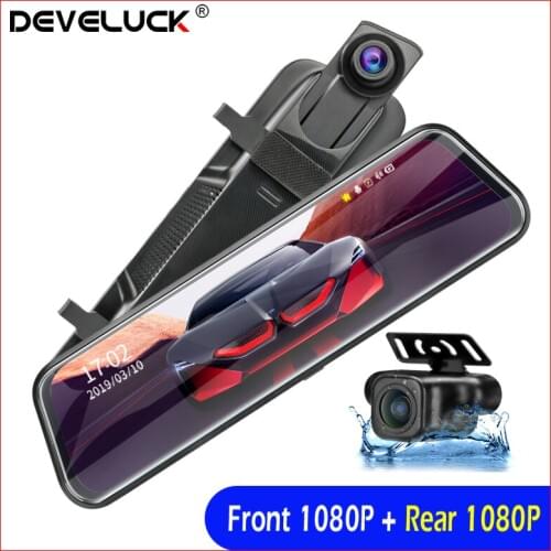 10" Voice Control Camera1080P Car DVR Stream Media Super Night Vision Touch Screen Dual Lens Recorder Auto Camera Registrar DVRs