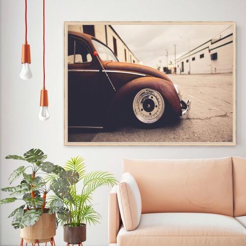 Beetle Car Paris Travel Canvas Art Print Painting Poster Wall Picture For Living Room Home Decorative Bedroom Decor No Frame