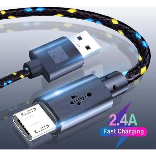 1/2/3m Nylon Micro USB Cables Fast Charging Date Transmission For Xiaomi Huawei Samsung Mobile Phone Accessories Microusb Cable