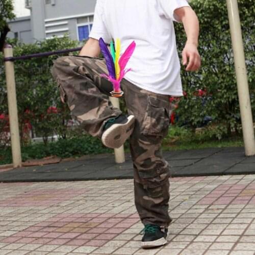 10pcs Colorful Feathers Kick Shuttlecock Chinese Jianzi Foot Sports Outdoor Toy Game
