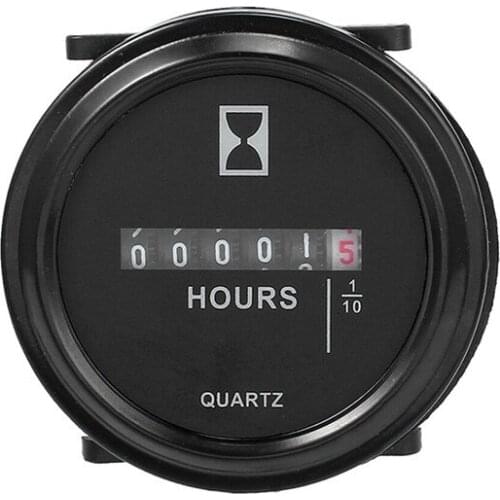 12v 24v 36v Mini Hour Meter Marine Boat Engine 2" Round Waterproof Gauge Moto Car Trucks Mechanical Hour Meter Counter Timer