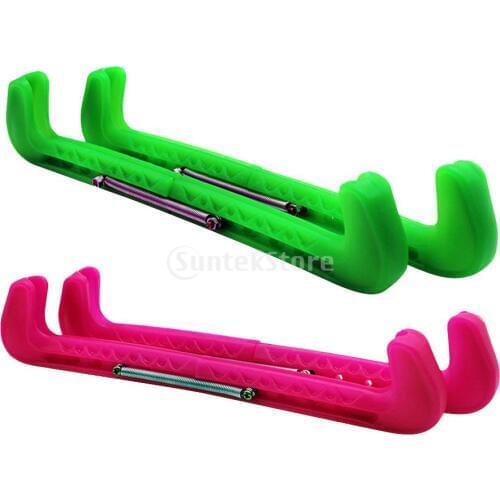 2 Pairs Plastic Ice Hockey Figure Skate Walking Blade Guard Adjustable Cover Skating Equipment