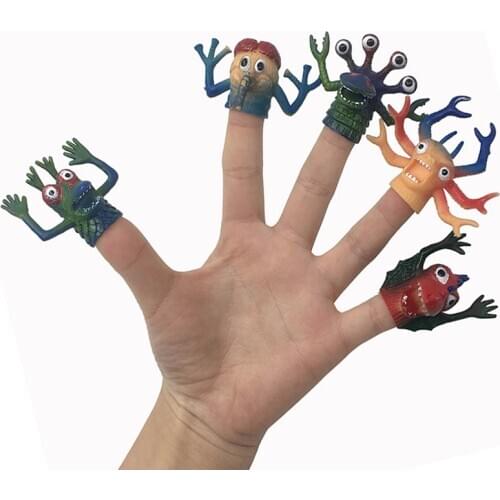 Simulation Animal Finger Puppet Toy Funny Funny Monster Animal Toy Pinata Party Toy 5PCS Children Story TPR Finger Toy Kids Gift