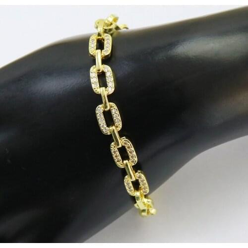 5 Pcs New design Zircon Bracelet bangle jewelry Gold color zircon Jewelry charms Bracelet Rectangle jewelry Women Bracelet 8307