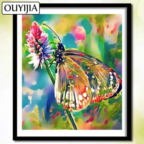 OUYIJIA Animals Flower Butterfly Bird 5D DIY Diamond Painting Full Square Embroidery Picture Of Rhinestone Diamond Mosaic Sale