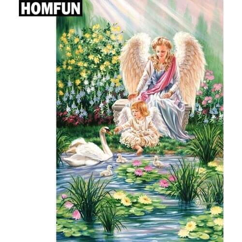 HOMFUN Full Square/Round Drill 5D DIY Diamond Painting "Angel girl" Embroidery Cross Stitch 5D Home Decor Gift A03954