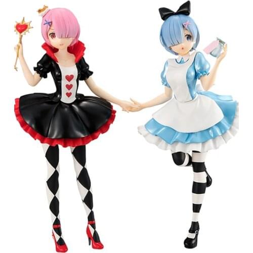 Rem Lam 25 cm anime figure Re:Life in a different world from zero Ram/Rem in Wonderland action figure model Toy action figure